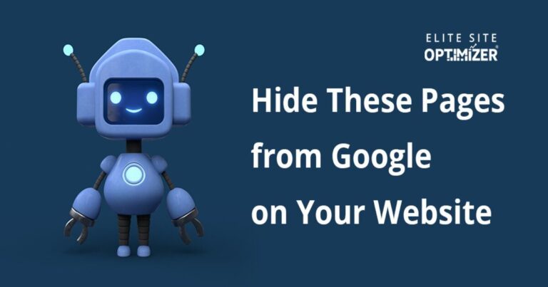 hide these pages from google on your website